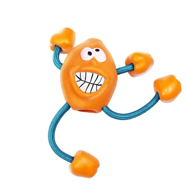 Factory Direct Tennis Dog Chewing and Reduce Anxiety Happy Lemon Tug Rope Toy