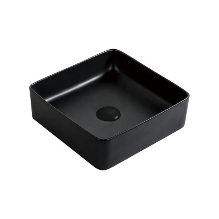Современная квадратная матовая белая раковина без отверстий для отеля, керамическая художественная раковина