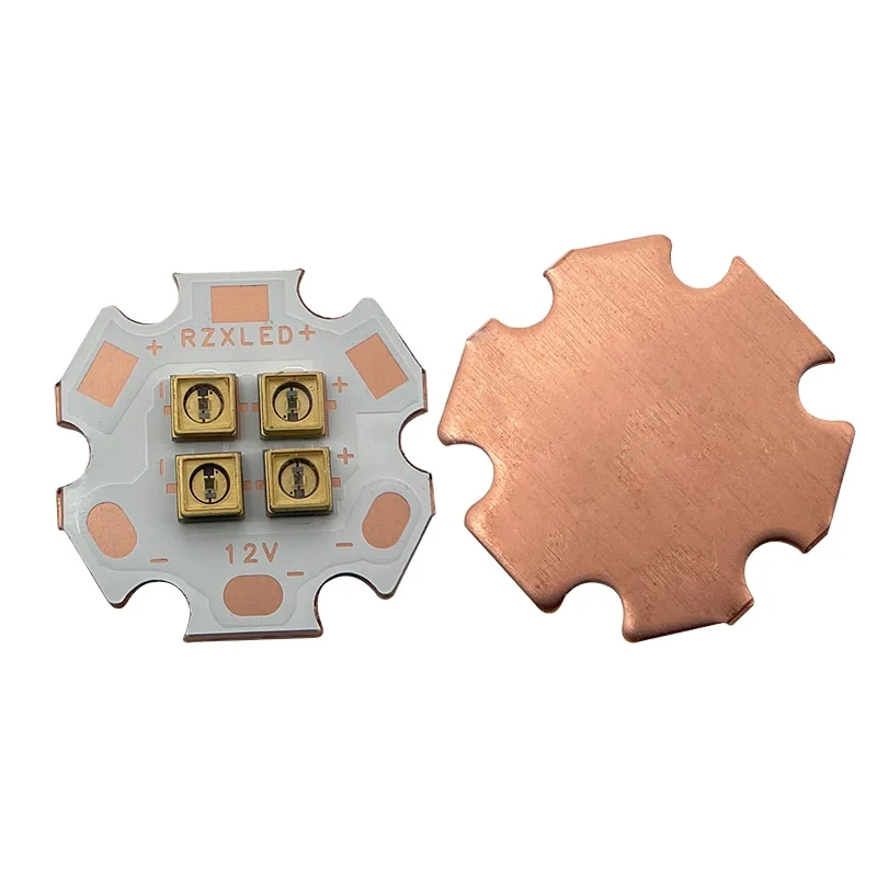 RZXLED  high Quality 4 chips LED 6V 12V 24V  2.4W wavelength 290NM 295NM 300NM 308nm uv led