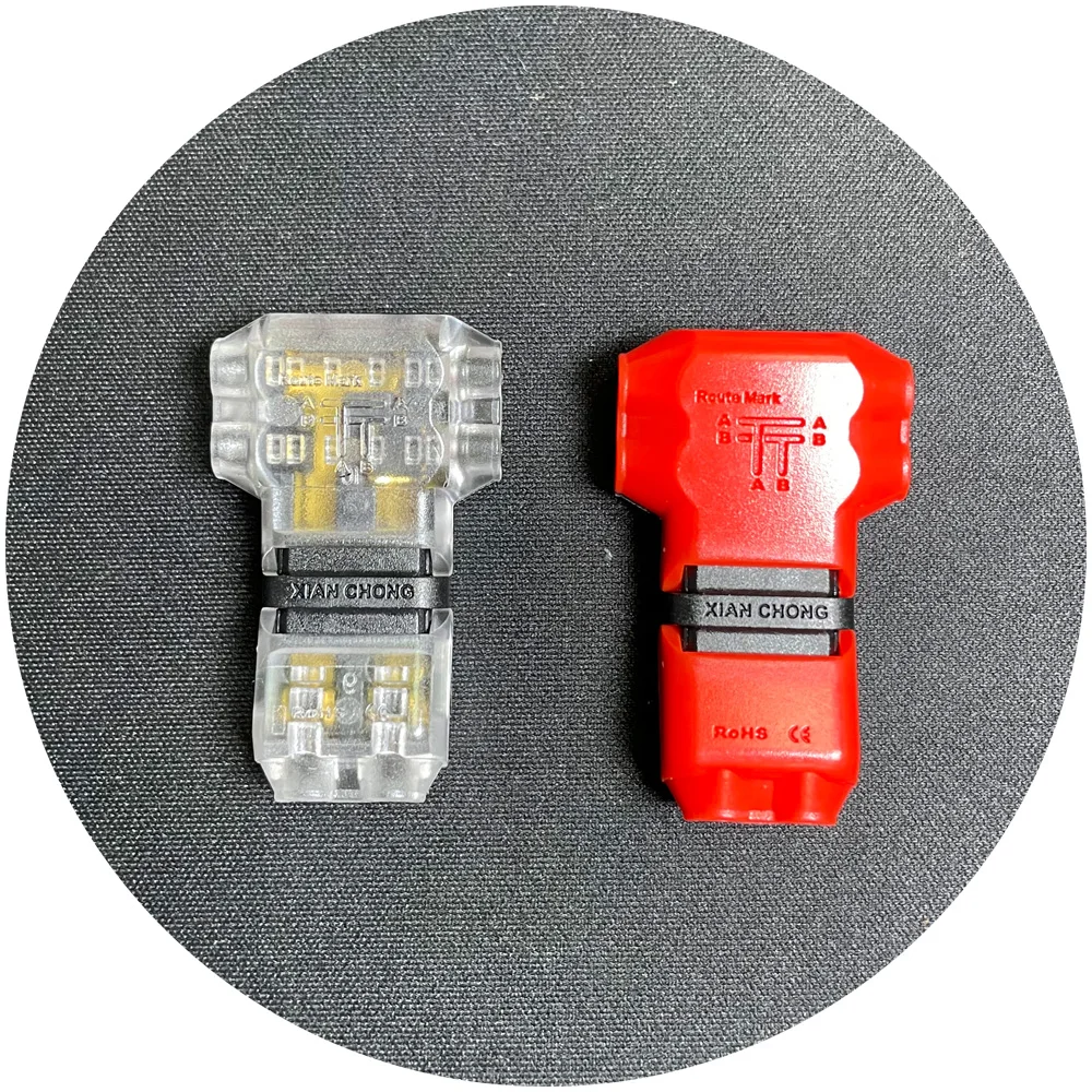 T1 T2 H1 H2 D1 D2 T1A T2A H3 Red Transparent Non Peeled Solderless Fast Quick Splice Snap Wire Connector for Led Light