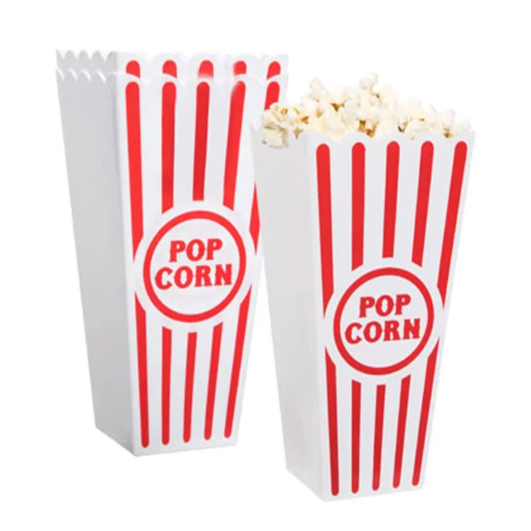 Popcorn Containers Reusable Cardboard Bucket Classic Popcorn Cups Cute Paper Popcorn Bags for Fried Food Bucket