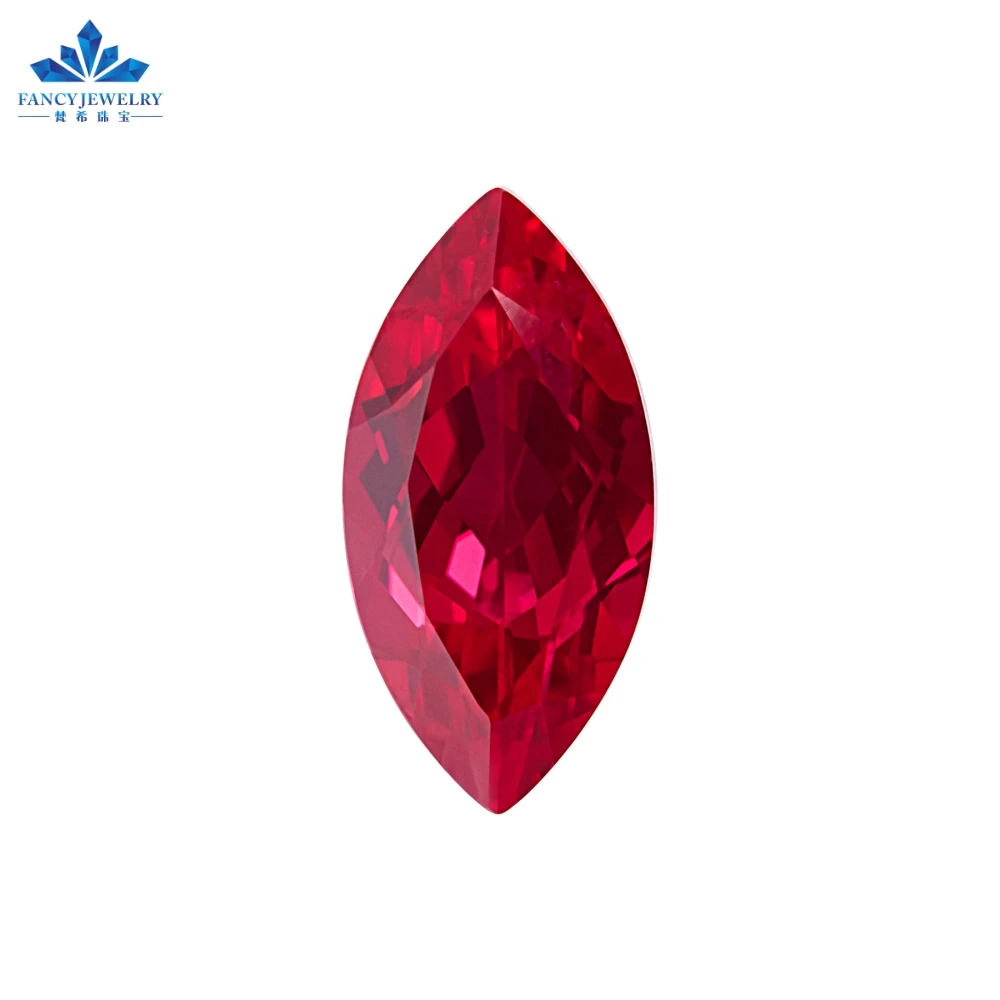 High Quality Lab Grown Ruby Blood Ruby 6x12mm Pigeon Red Marquise Shape Gemstone for Jewelry Making Synthetic Material