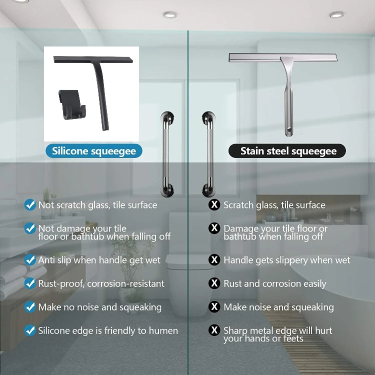 9 inches silicone shower cleaner black for bathroom mirror shower squeeze 9 inches