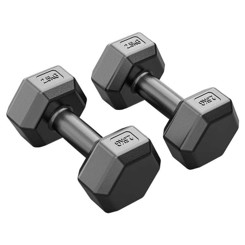 Fast Delivery Fitness Equipment Strength Training  Environmental protection cement rubber hex dumbbells