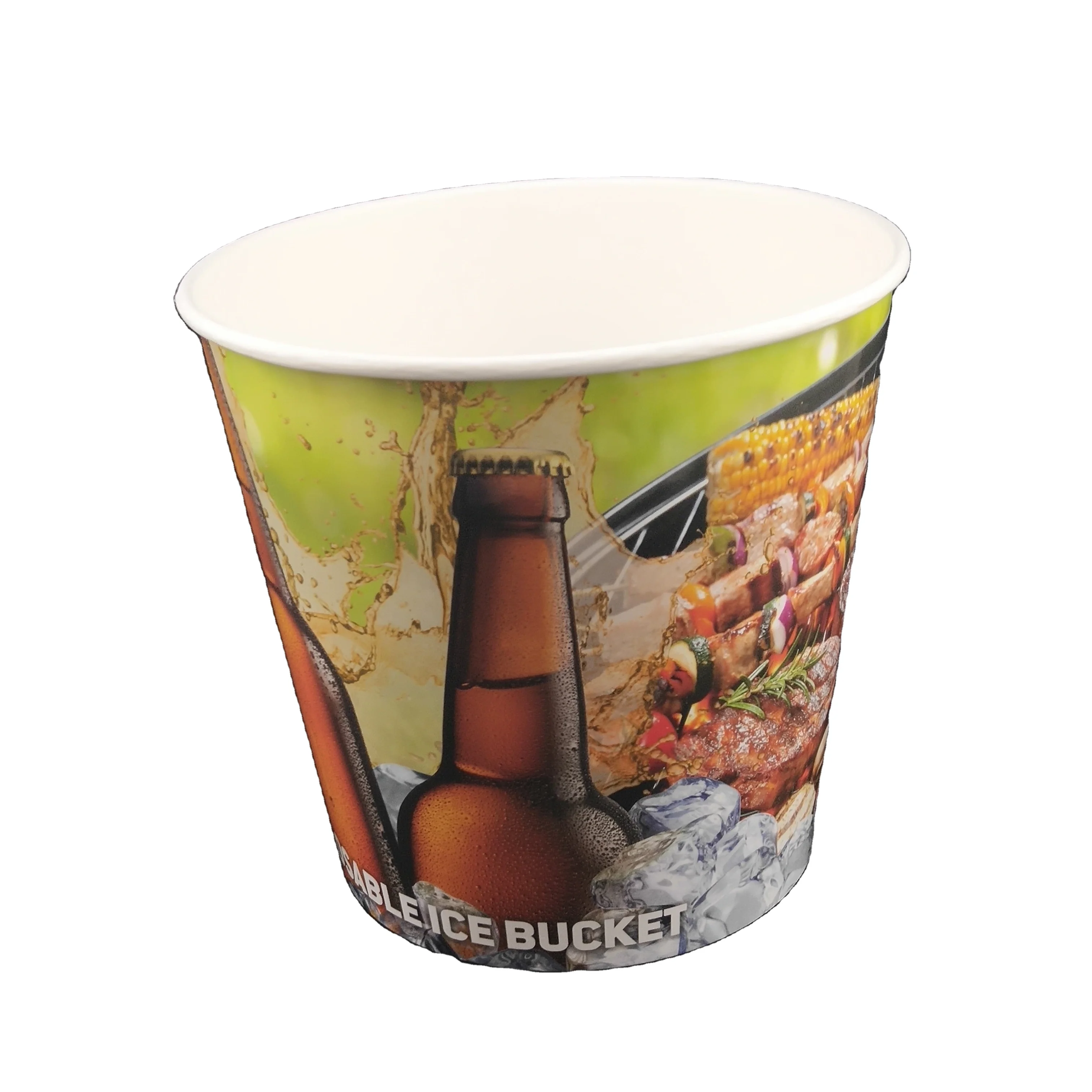 Custom Printed 170oz Super Size Double Wall Paper Buckets Paper Bowl With Lid For Food