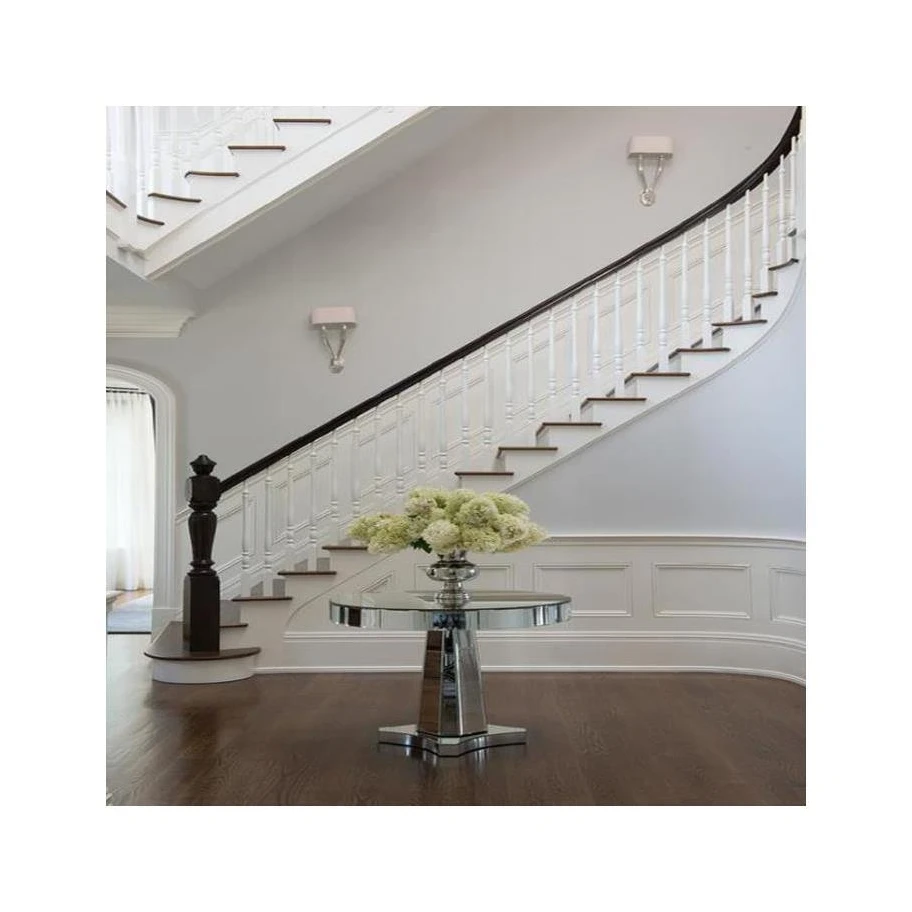 Prima curved stair metal craft steel material ladder modern new style Staircase Cable Railing Stringer Wooden Step staircase