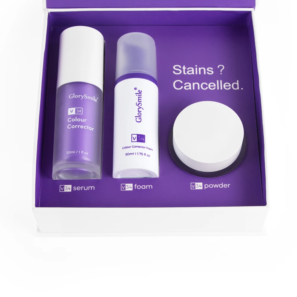 V34 Teeth whitening kit toothpaste Colour Corrector powder  Private Label Teeth Whitening