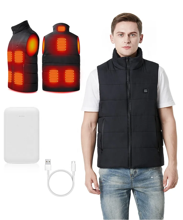 PAIDES Heated Vest USB Electric Heated Vest Heated Jacket Winter Vest for Outdoor Motorcycle Camping Fishing Skiing