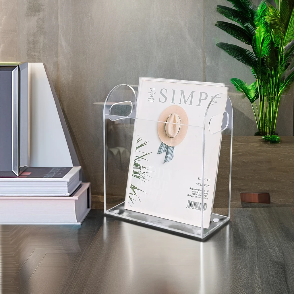 Jihong Wholesale Modern Acrylic Magazine Rack and Book Storage Rack Home Multi functional Desktop Storage Rack