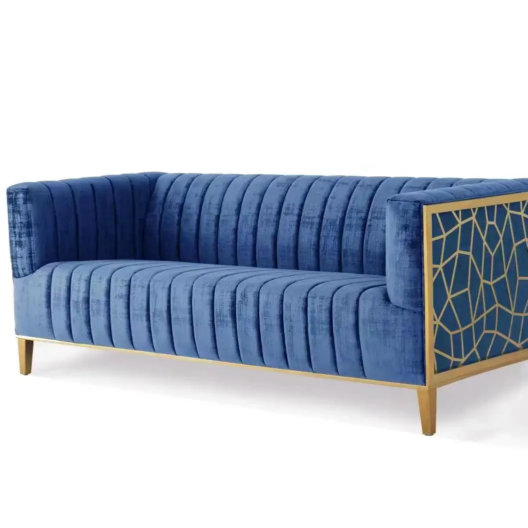 2024 Luxurious Modern Design High Quality Simple Linen Fabric Sectional Sofa Living Room villa furniture
