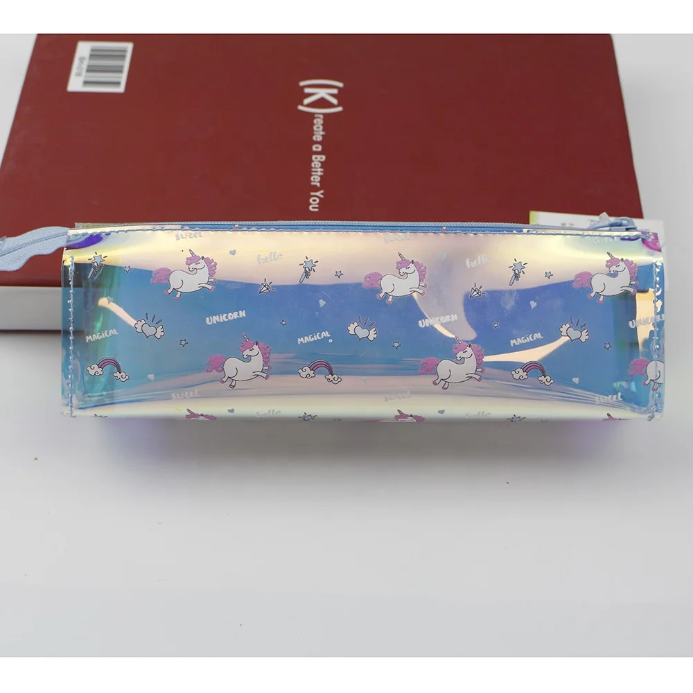 Прозрачный симпатичный пенал из ТПУ с единорогом для канцелярских принадлежностей простой студенческий высококачественный пенал на молнии
