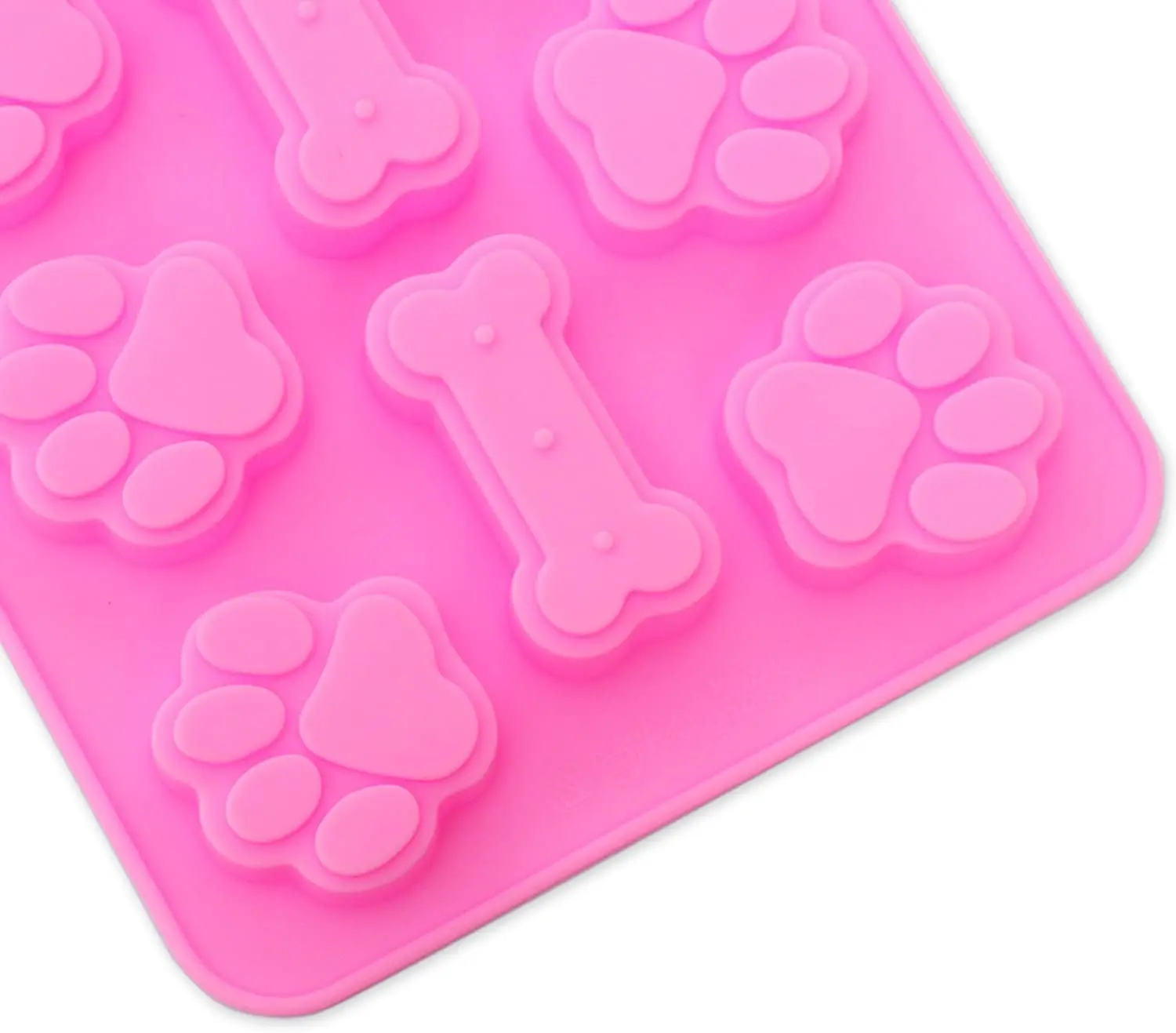 Amazon hot sell moldes de navidad backen chocolate jelly puppy paw dog and bone silicone molds