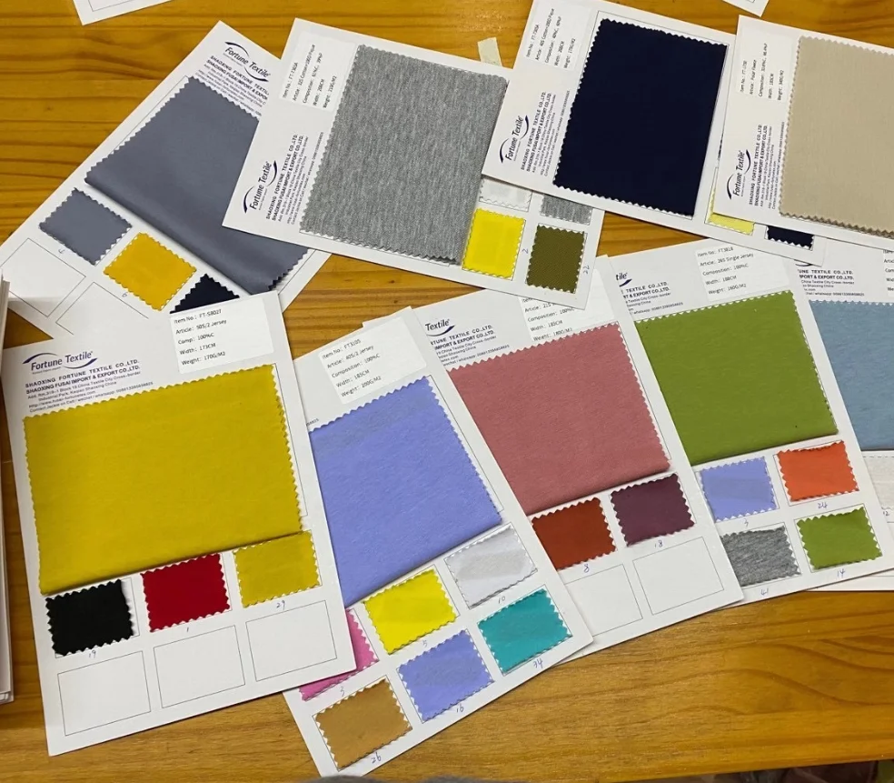 
Latest Sample A4 size knit fabric color card for whole series set 