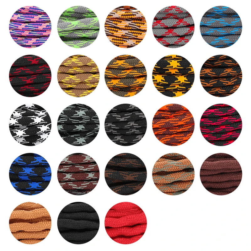 iRun Rope Hiking Laces Mountaineering Shoelaces Striped Round Shoelace Martin Boot Shoelaces Thick Hiking Laces