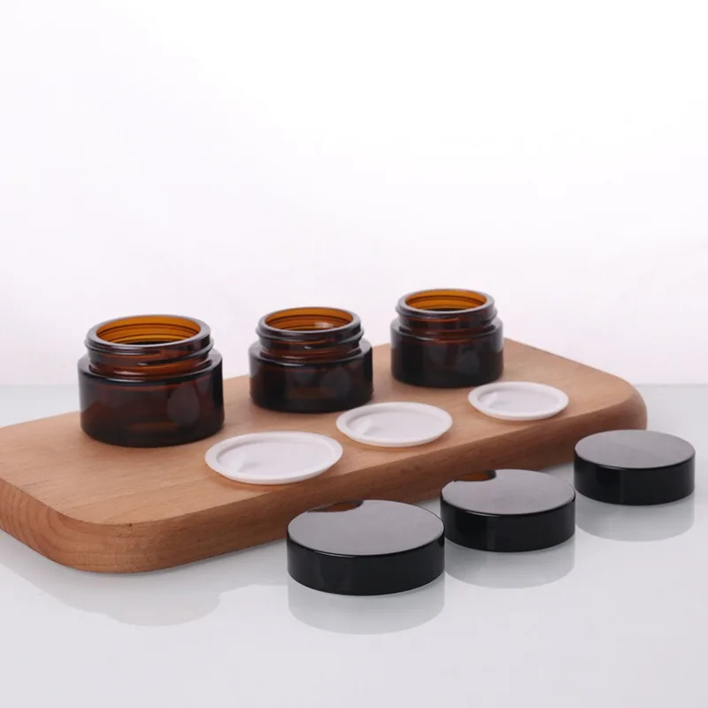 5g 10g 15g 20g 30g 50g 100g Amber Cosmetic Container Cream Glass Jar For Cosmetic Jar With Lid