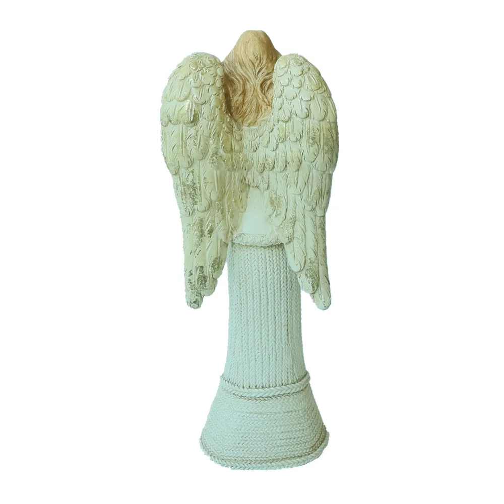 Statue Figurines Resin Wing Angel Figurine Models with Wreath Whole Sale Resin Hand Painted Resin 12 Inch RELIGIOUS SCULPTURE