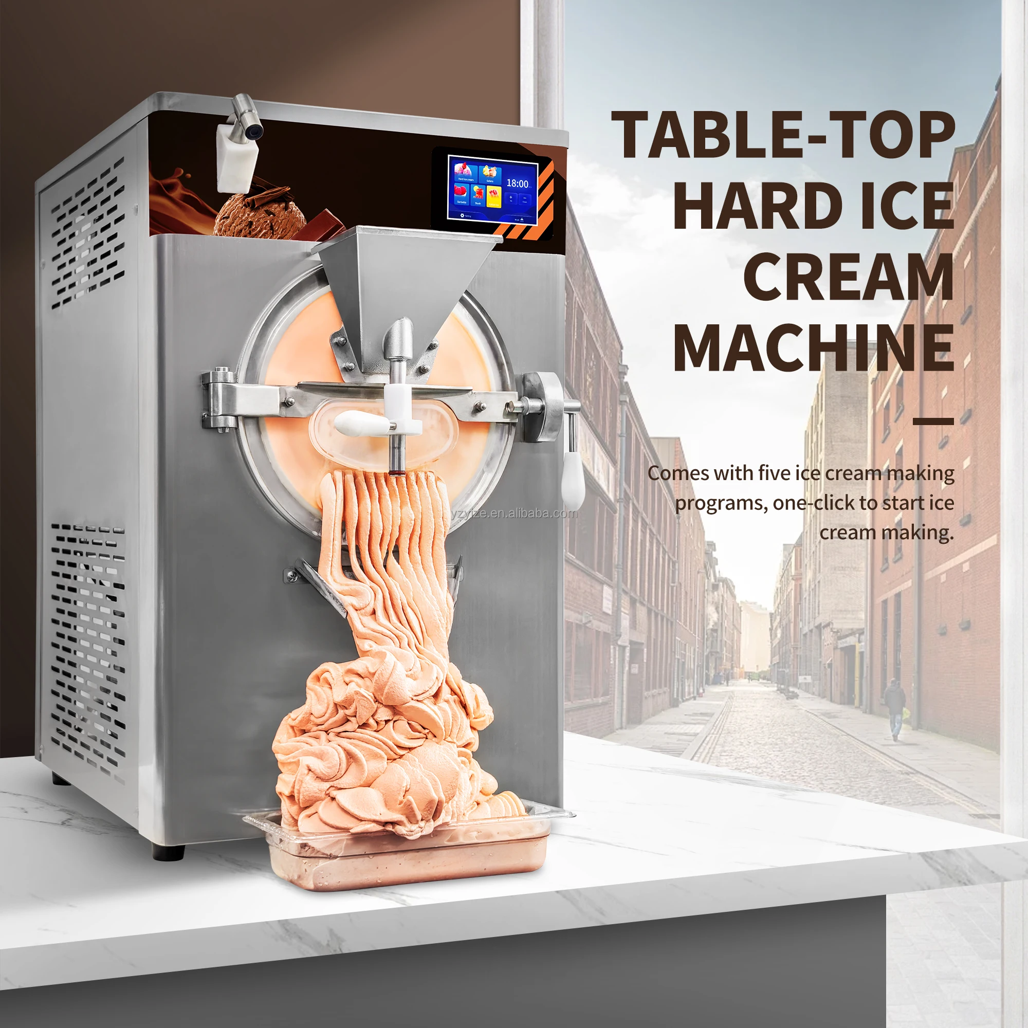 Ice Creme Machine Commercial Automatic Ice Cream Cone Machine 48L/60L Hard Ice Cream Machine