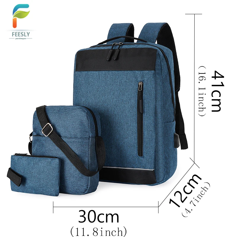 manufacturer 3in1 laptop backpack set price polyester multifunctional usb laptop backpack travel business college bags