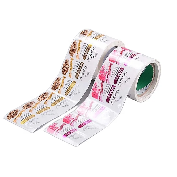 Factory 4 Color Printing Waterproof Beauty Care Products Bottle Label Roll Customized Bath And Body Packaging Label Printing