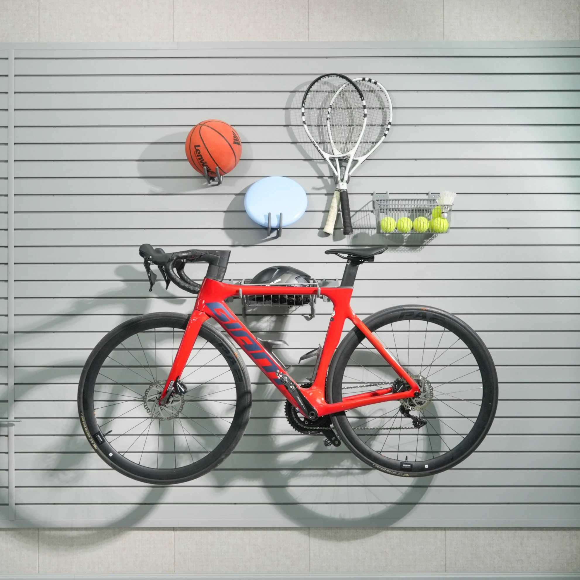 Multiple Bike Rack modular garage storage bicycle Slatwall Hooks and Accessories Hangers