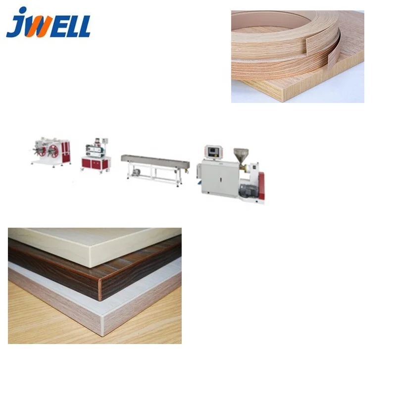 ABS PVC wooden grain pattern plastic door edge banding tape extruder machine line with oil painting