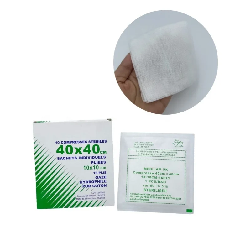 medical disposable sterile  compressed gauze pad 40x40