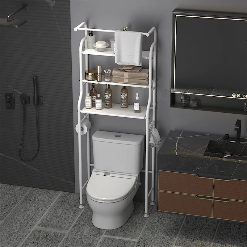 Factory Direct Toilet Storage Rack Portable Metal Multifunction Toilet Stand Organizer Bathroom Toilet Shelf Rack