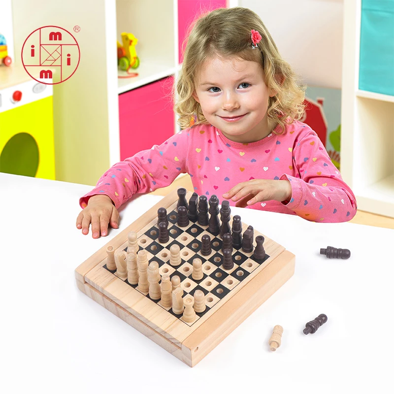 Super Value Manufacture Foldable Mini Size Wooden Chess Box Portable Travel Game Set