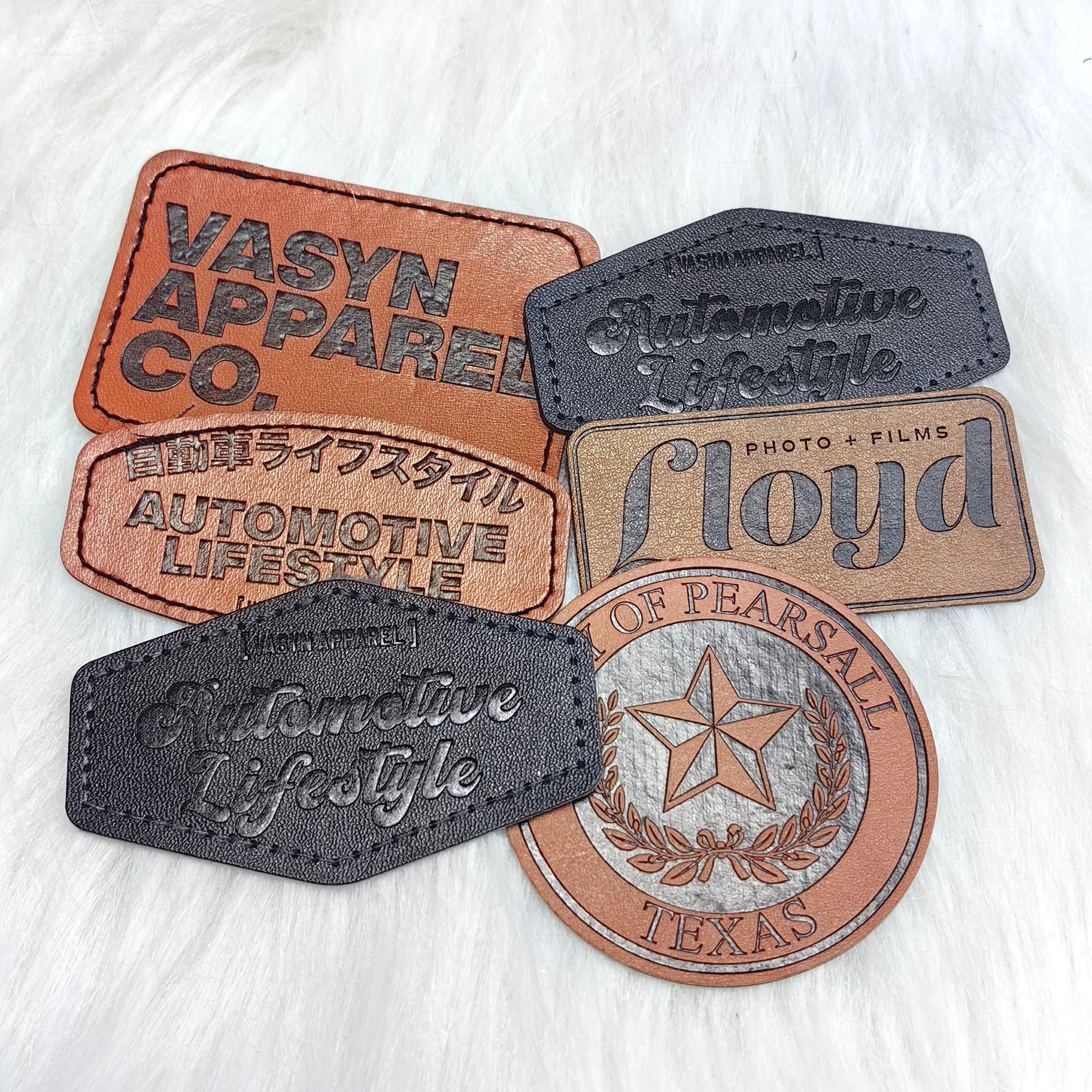 Leather Patch Regular Shape Round Shape Cow Boy Styles Use on Jeans With Iron on Back China Factory Wholesale