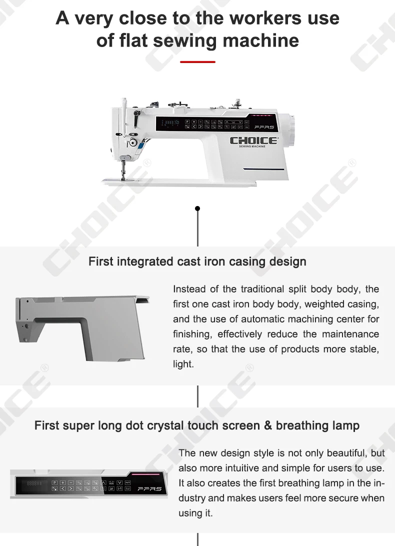 R8X New Type !!Computerized Single Needle Lockstitch Sewing Machine With Auto Functions