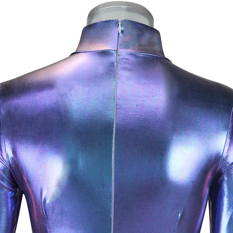 Wholesale Sexy Tight High Neck Dress Laser Flash Long-sleeved Hip Dress Women Fashion Club Bodycon Dress