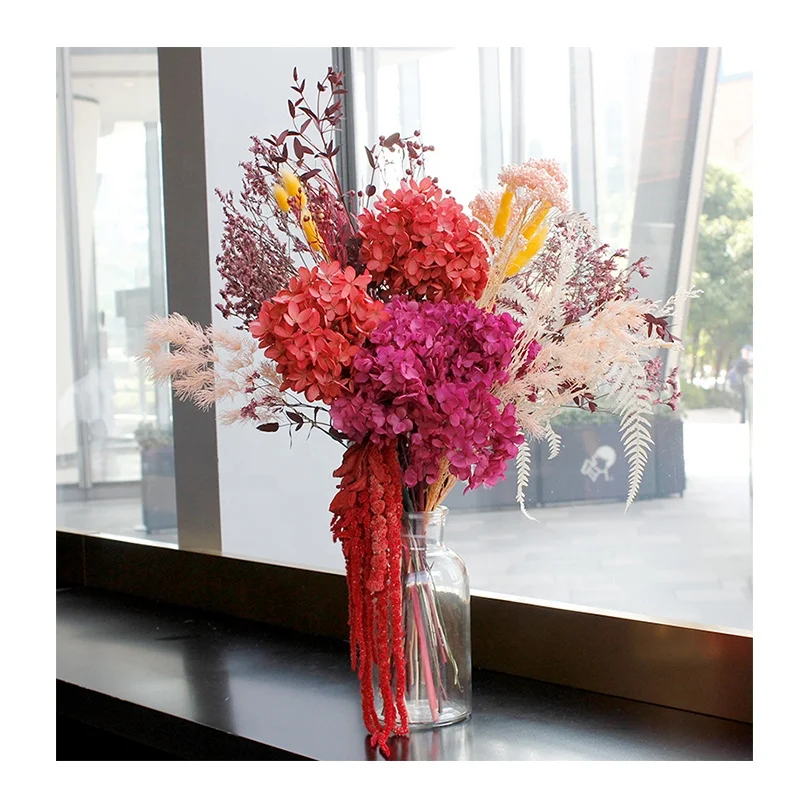 2023 мягкий роскошный букет из трокенблюма сохраненный летний весенний Новый декор гортензии эвкалипта