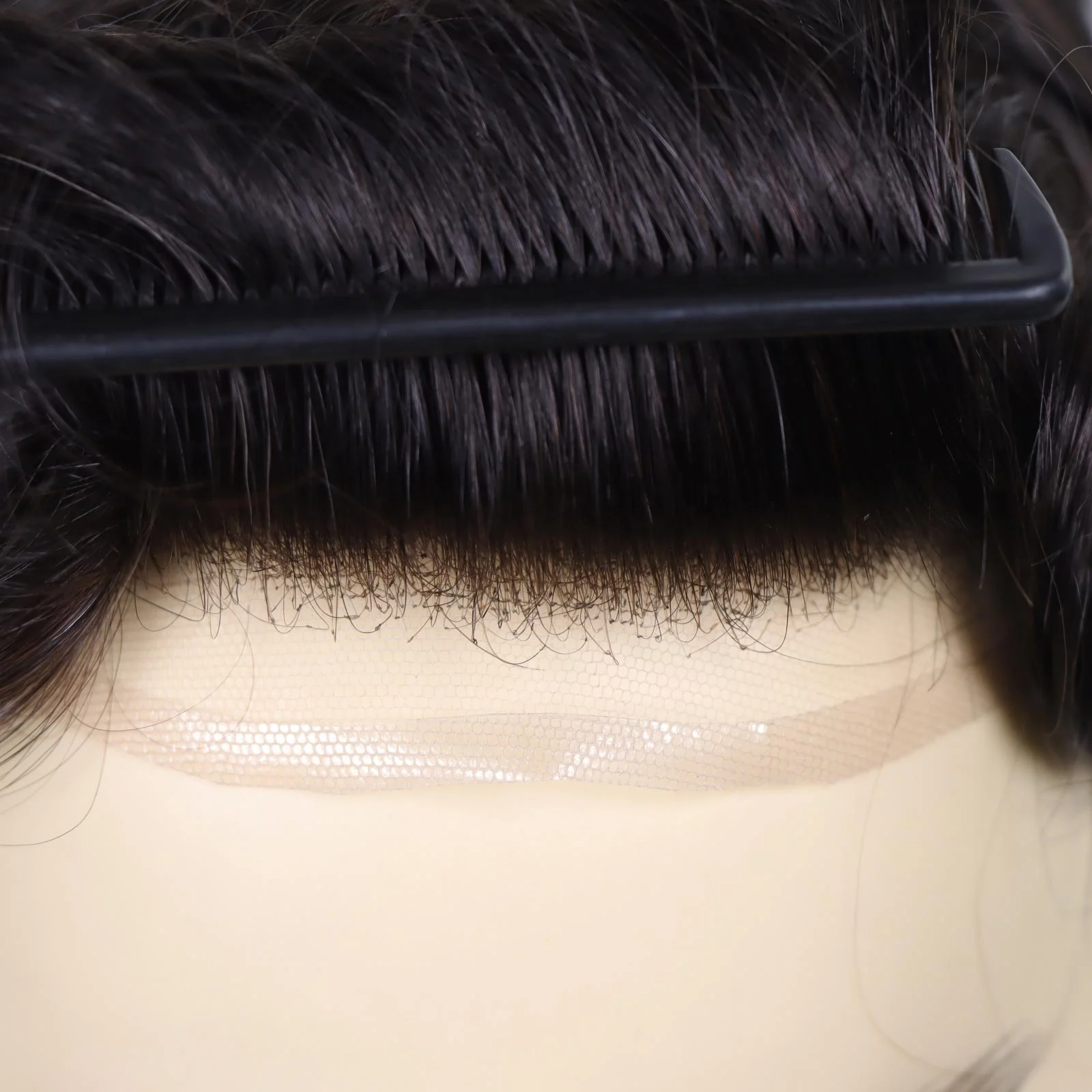 Stock HD Swiss Lace Front With Pu Perimeter Fine Mono Toupee 100% Indian Remy Human Hair Replacement Toupee For Man