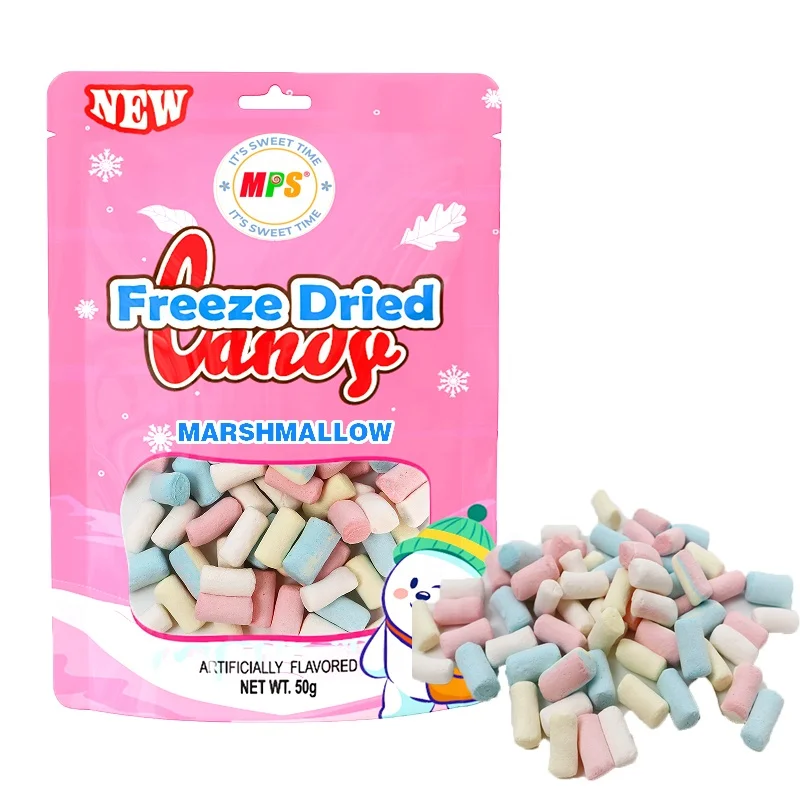Wholesale HACCP Certified Mini Fruit-Flavored Freeze Dried Sugar Free Marshmallows Candy Sweet Cotton