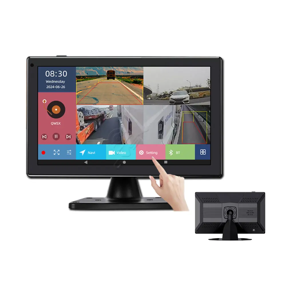 AI 10.1 Inch All-in-One Monitor WIFI 4G GPS DVR ADAS DSM Bluetooth USB Bus Truck Fleet Manament Navigation Reversing Assistance