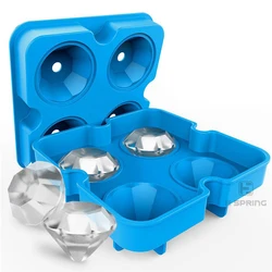4 Cavity Diamond Shape 3D Ice Cube Mold Maker