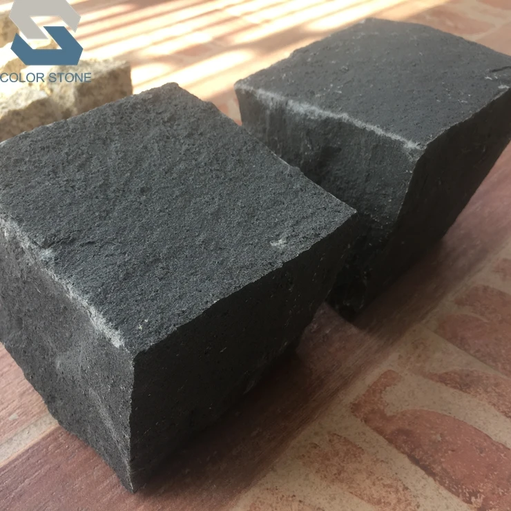 Лучшая цена натуральный черный базальтовый камень 10x10x10 Гранитные Плитки