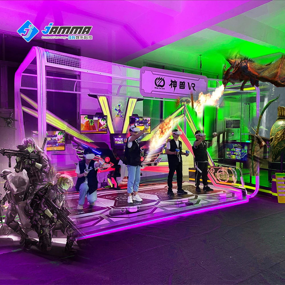 Виртуальная реальность 4 игрока VR Экспресс магазин стрельба симулятор монетный игровой центр VR парк стрельба из лука музыка танцы