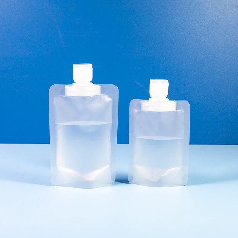 Popular portabledoypack with spout bag 30ml 50ml 100ml liquid cosmetic packaging spout bag Ready to Ship