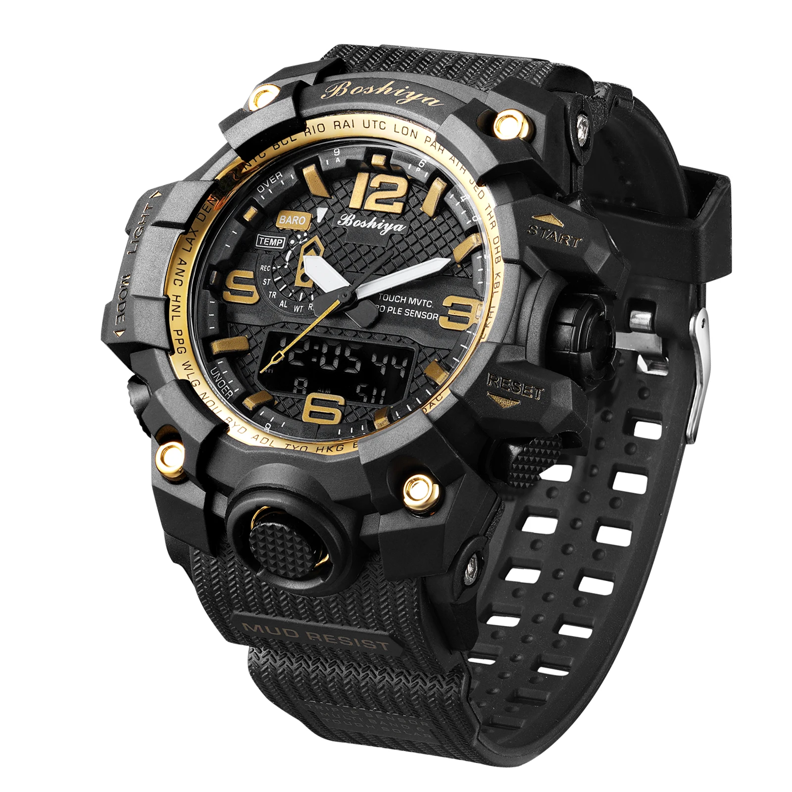 Спортивные часы gshock двойные аналоговые светодиодные водонепроницаемые спортивные кварцевые цифровые мужские наручные