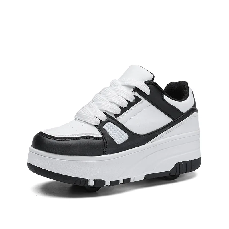 Internet Celebrity Two-Wheel Dual-Purpose Roller Skates Deformed Summer Walking Shoes with Double Row Snapping Roller