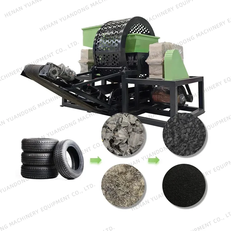 Industrial Tyre Shredder For 600-1200mm Tyre Car Tire Crusher Recycling Plant