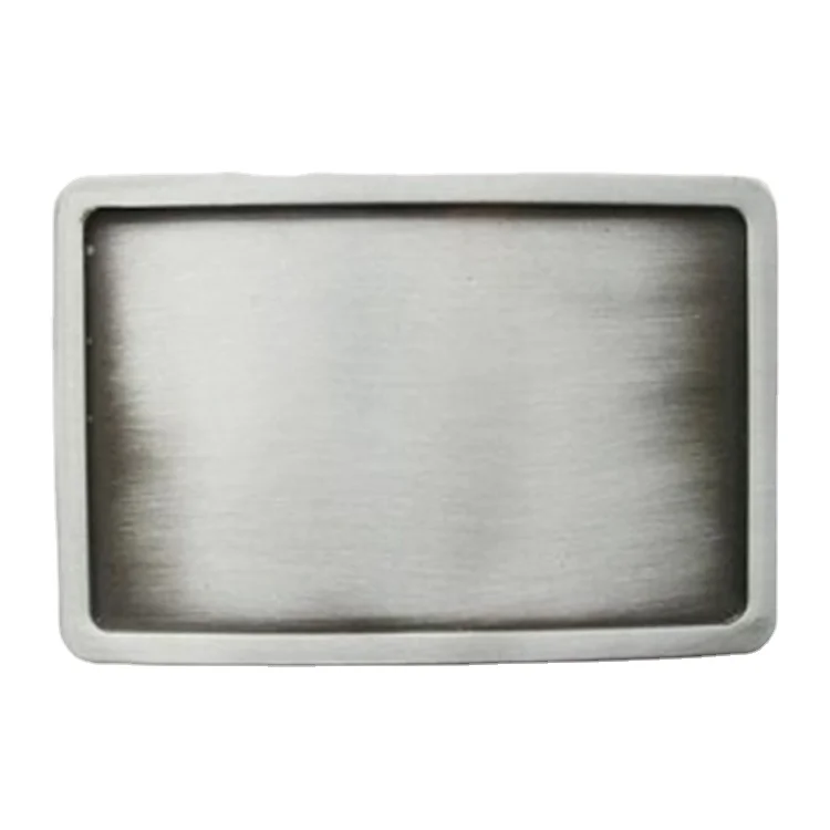 Antique Silver Rectangle Blank Belt Buckle