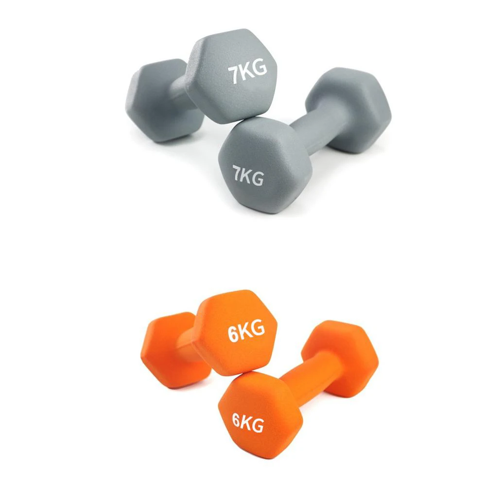 Neoprene Dumbbells Factory Supply Color Cast Iron Rubber Coated Hexagonal Dumbbell
