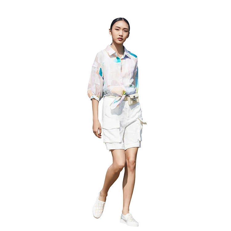 
Candy color shirt spring and summer 2021 new style female Korean fashion simple POLO collar shirt 