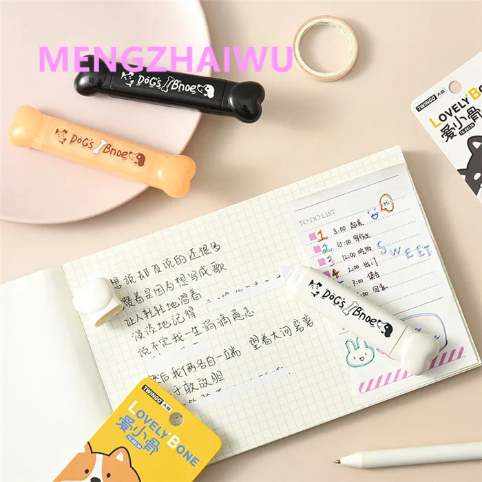 new cute online kawaii chinese stationery wholesale funny Creative bones shaped custom cheap plastic correction tape school