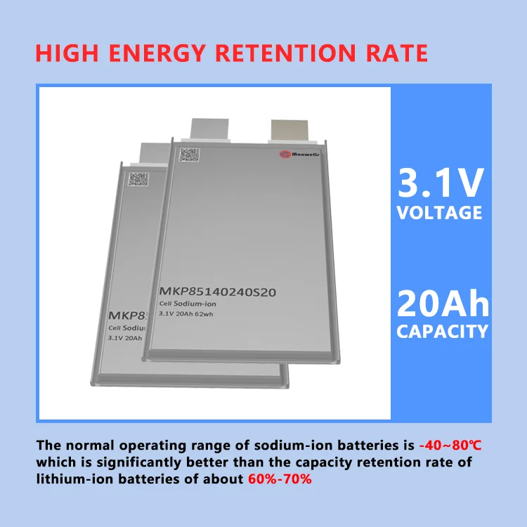 Maxwells 3.1V 18Ah 19Ah 20Ah Sodium  ion battery  rechargeable Na-ion battery for Ess Car solar