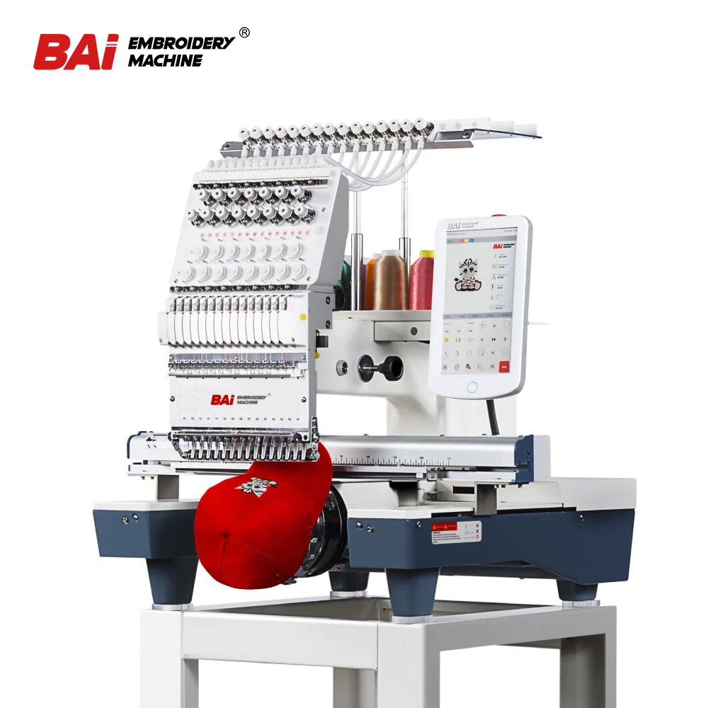 BAI single head 15 needles flat cap t-shirt hat automatic computer embroidery machine