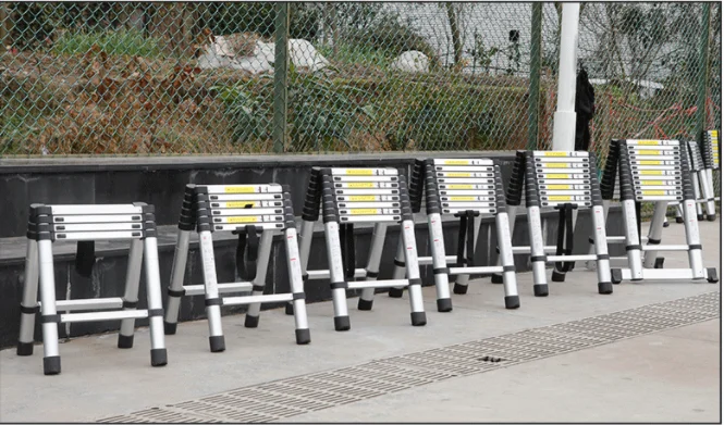 High quality A-type herringbone stable and adjustable aluminum alloy  foldable telescopic ladders