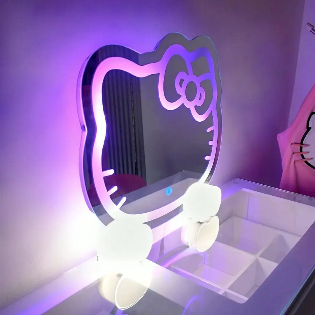 hello kitty girls pink dressing table with drawers antique dressing table with hello kitty pink LED mirrors